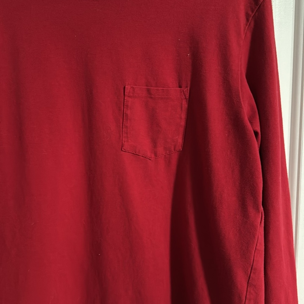 Burt’s Bee Mens Red Long Sleeve Shirt Size Large - Picture 4 of 5